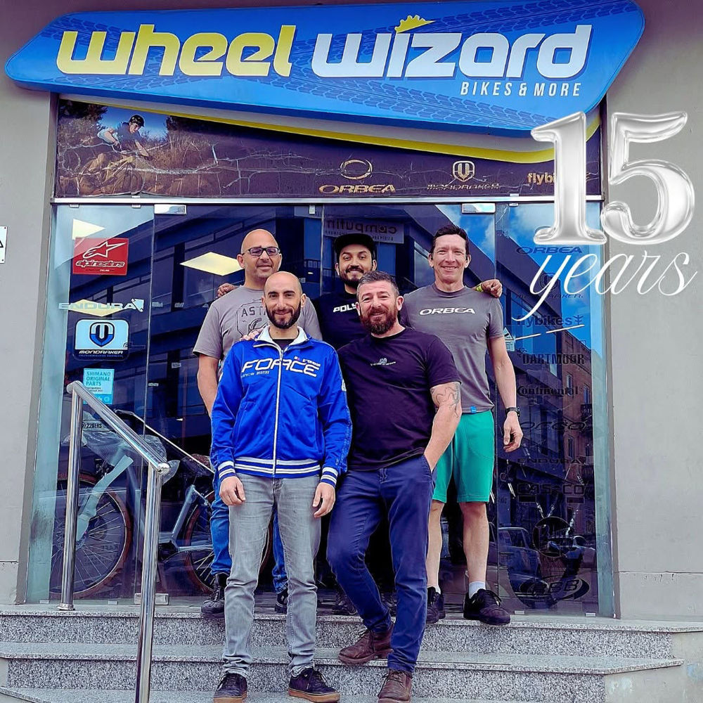 The Wheel Wizard Malta team outside our Birkirkara bicycle shop